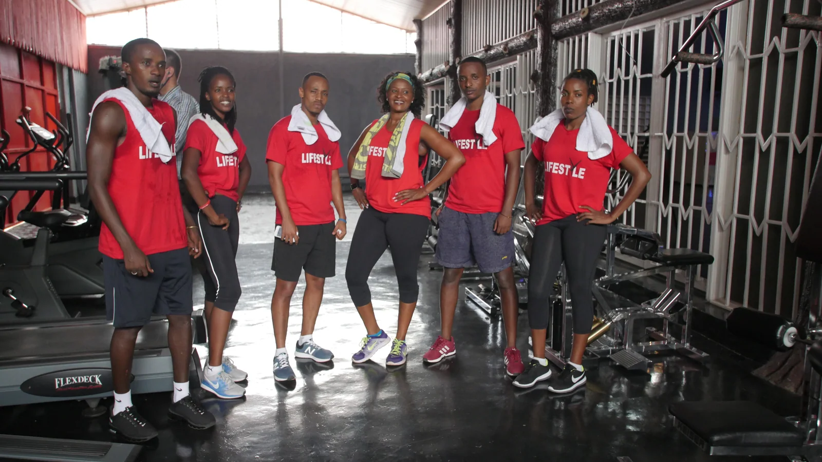 Students in a school wellness activity